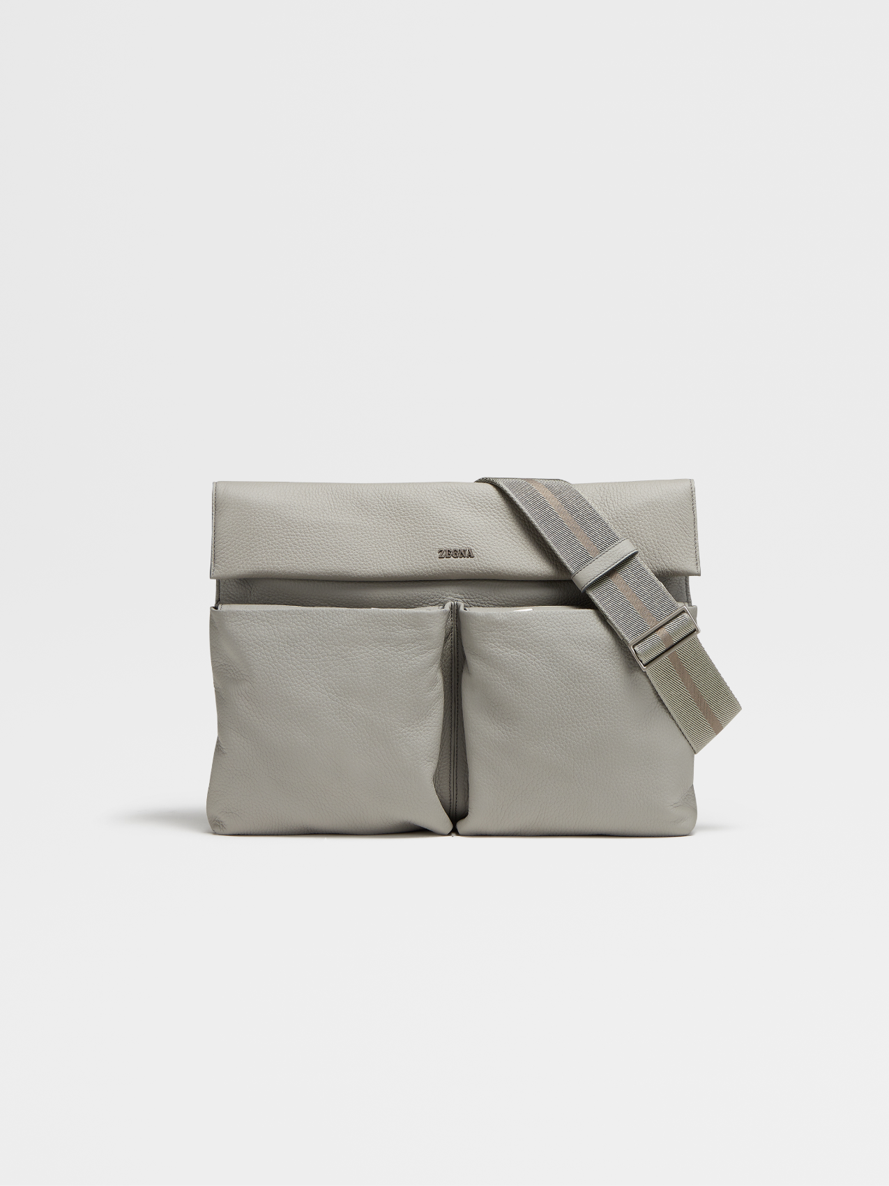 Grey Mélange Deerskin Pocket Crossbody